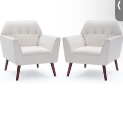 Wide Tufted Accent Armchair: