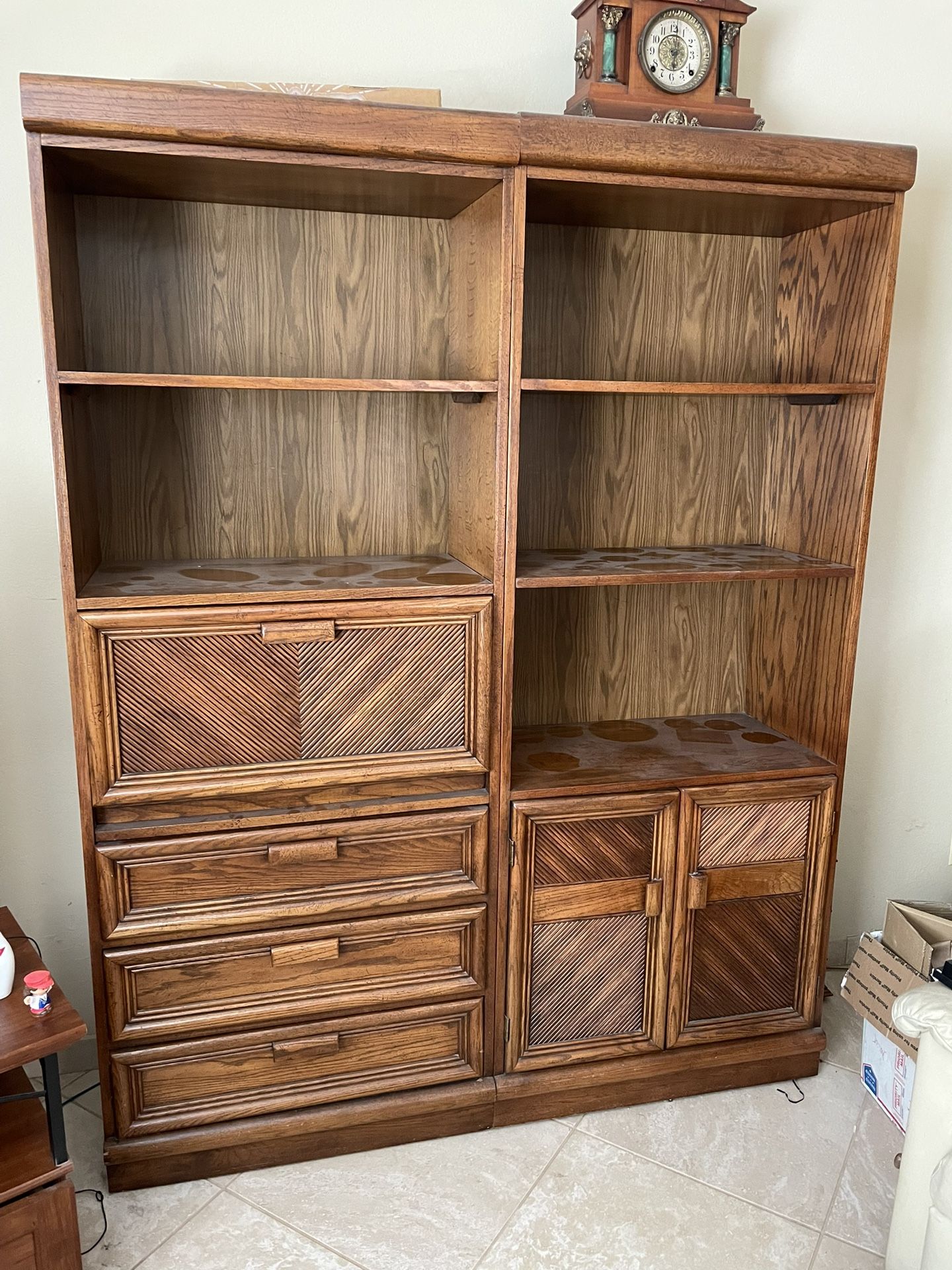 Wooden Cabinet / Hutch (2 Separate Pieces)