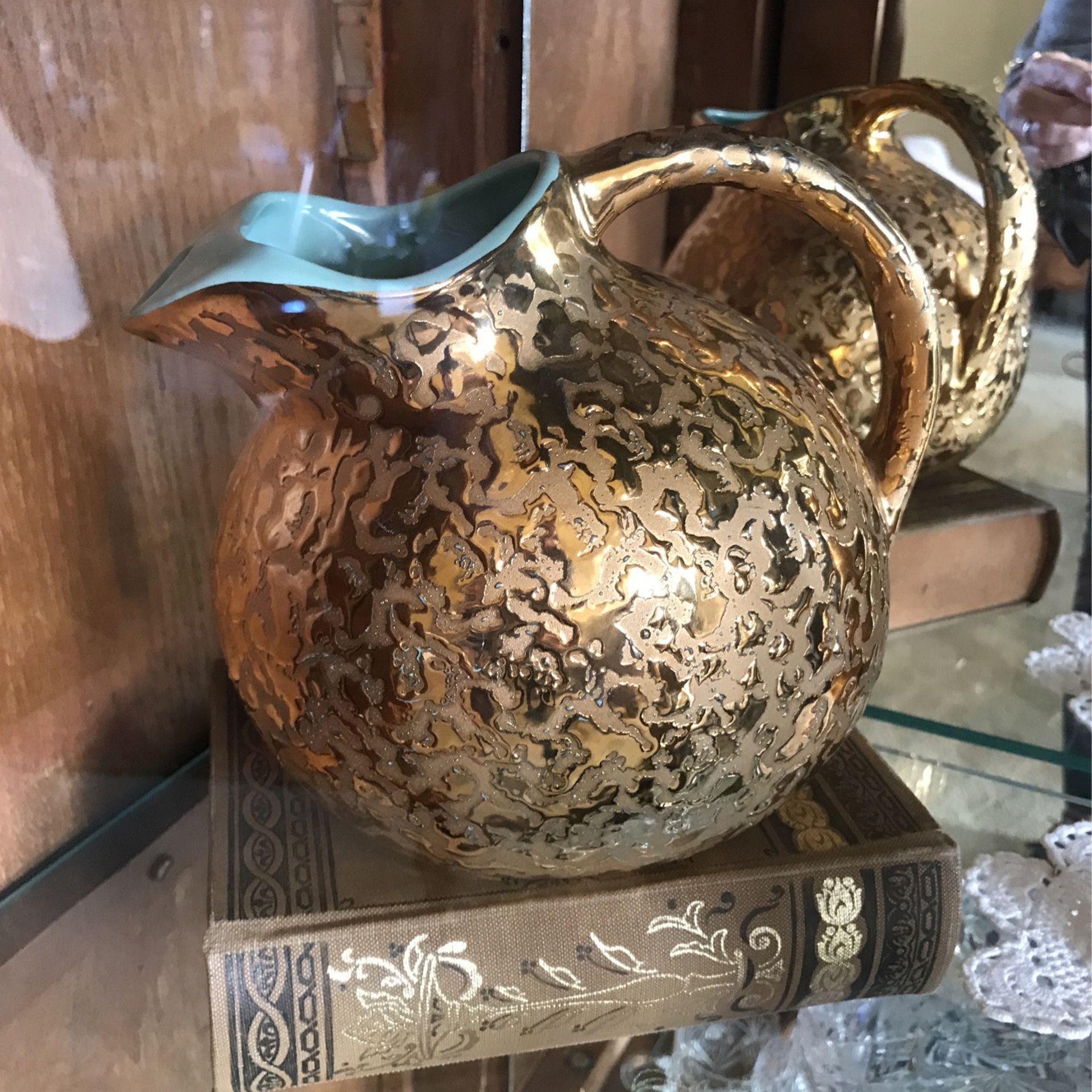 14 K Weeping Gold Pitcher