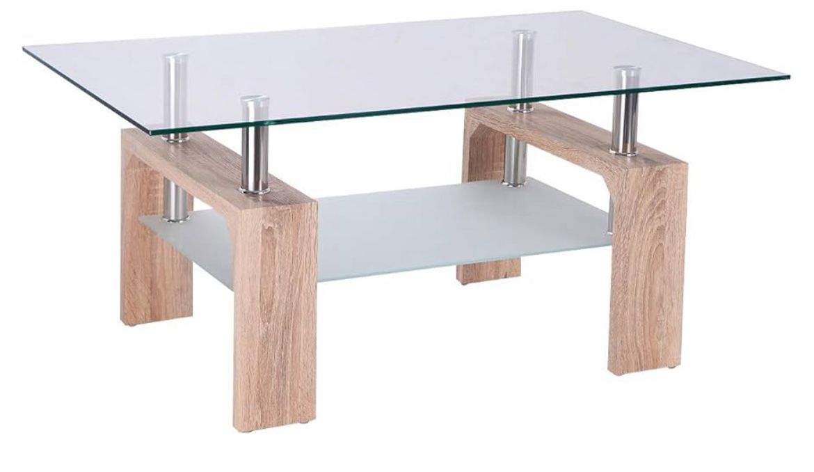 Modern Coffee Table double Layer glass