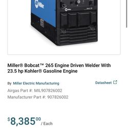 Miller Bobcat 265 Like New 