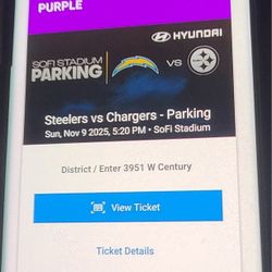 Purple Lot Parking Pass For Chargers Vs. Steelers