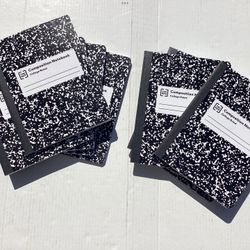 10 NEW Marble Notebooks 100 Sheets Ea. College Wide Ruled Composition Books 7.5” X 9.75” 