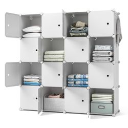 16-Cube Storage with Doors, White