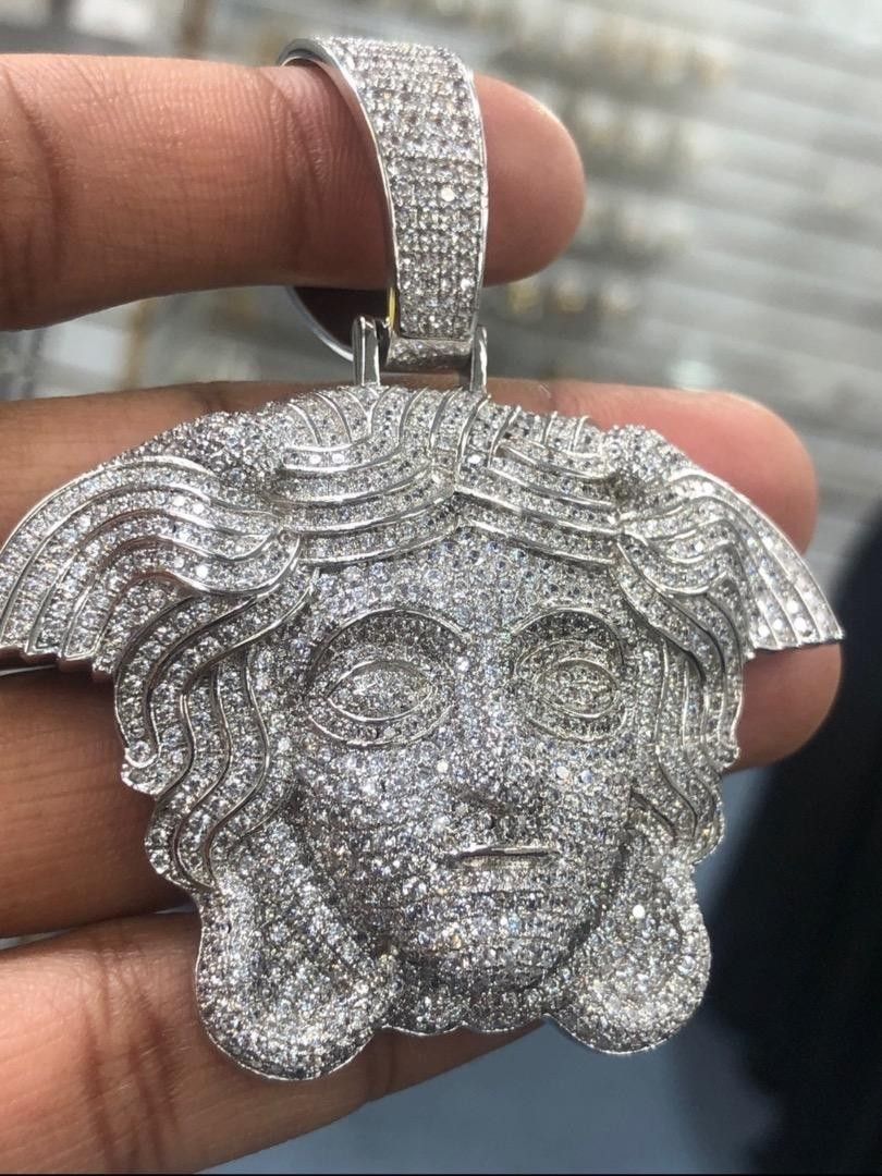 HUGE 3.5" Medusa 🪼 Pendant 14k Gold Plated Super Iced Out w/Simulated Diamonds Hip Hop, Rapper