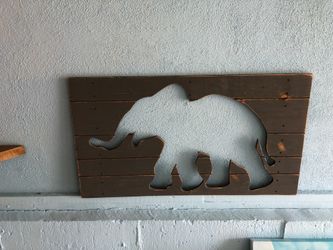 Elephant wood carving art