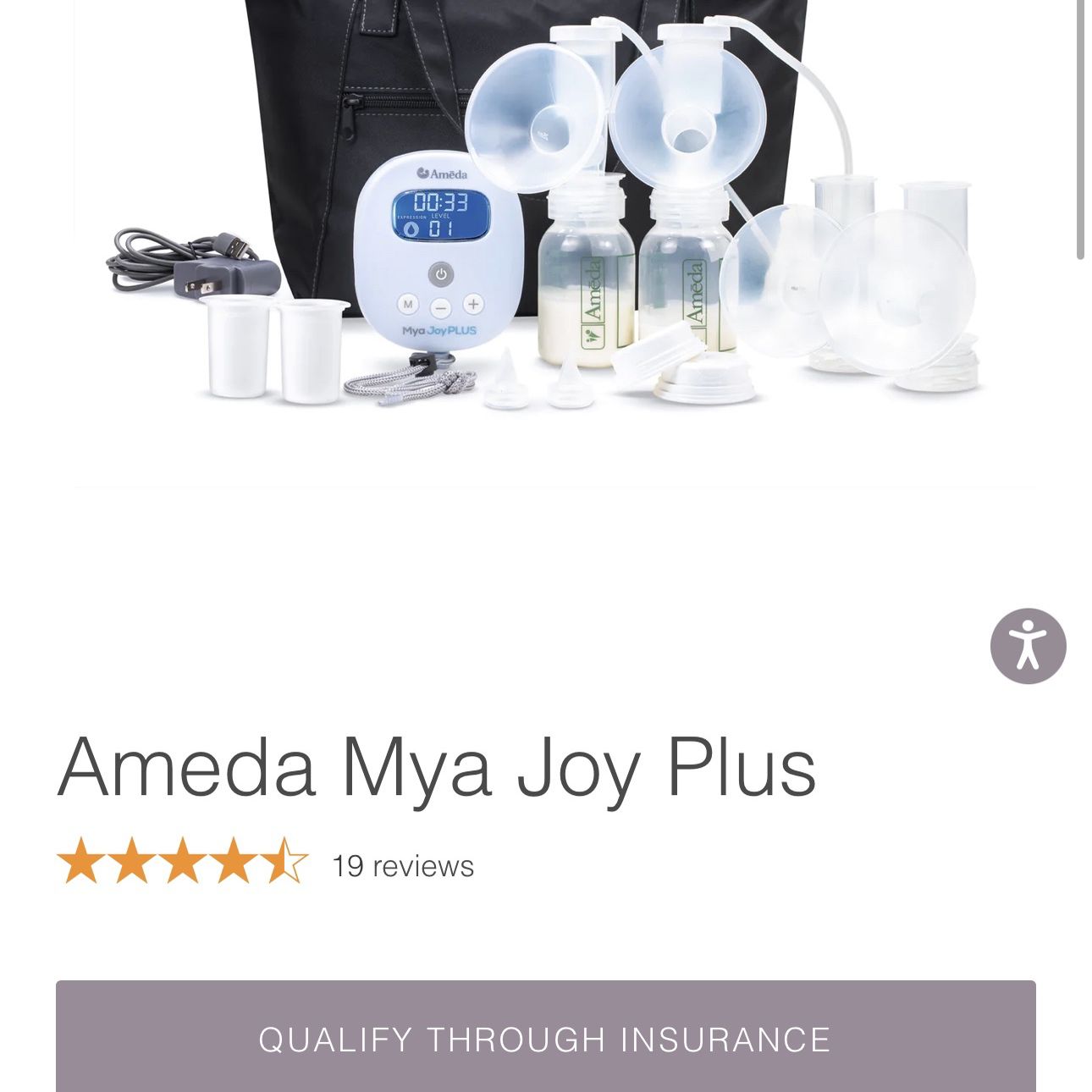 Ameda Mya Joy PLUS with Tote - Breast Pumps Through Insurance