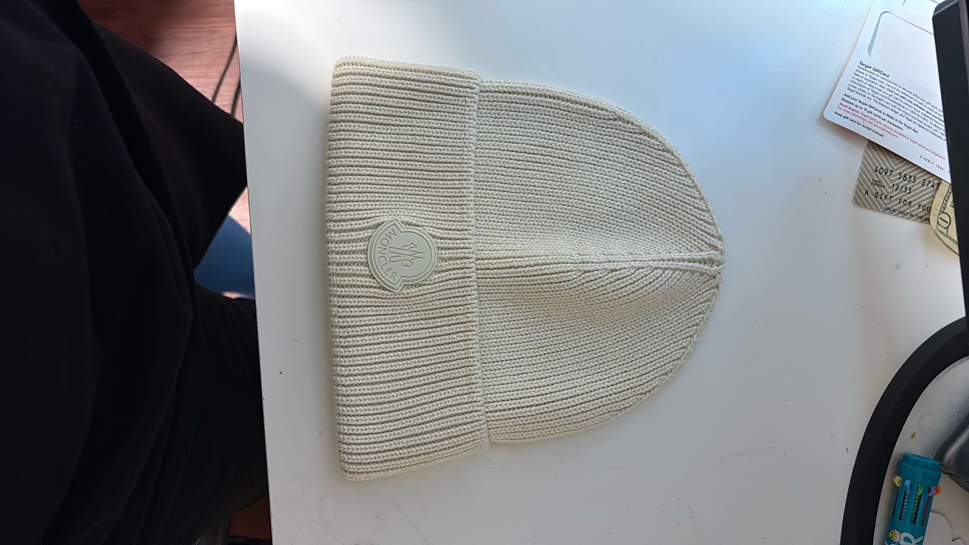 Moncler Beanie, Beige, One size fits all