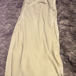 Long Green Silky Like Dress 