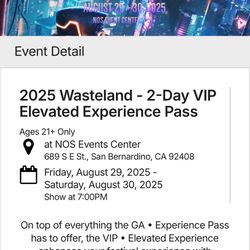 Save Over 40$ On Two Day VIP Ticket