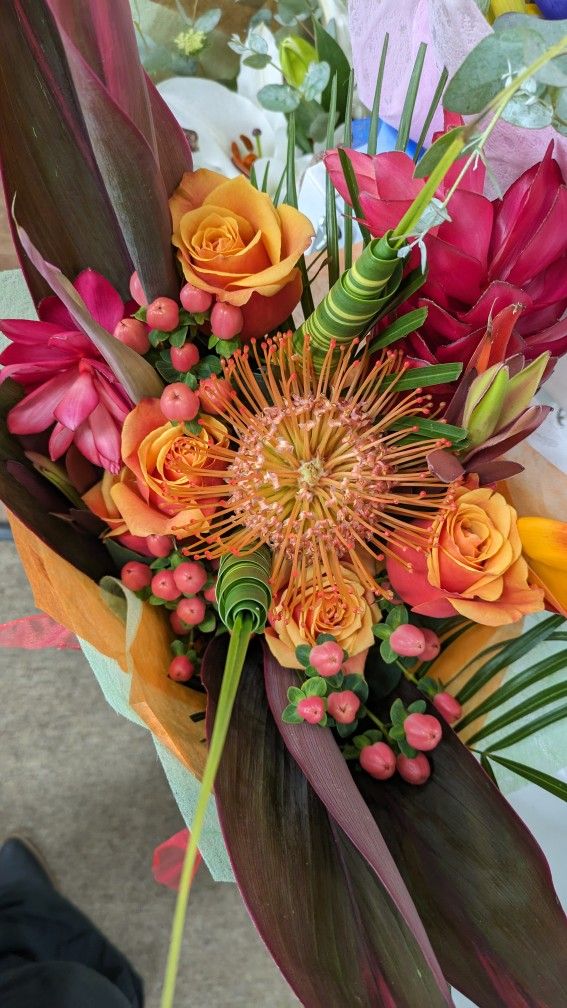 Tropical Arrangements, Mixed With Locally Grown Flowers