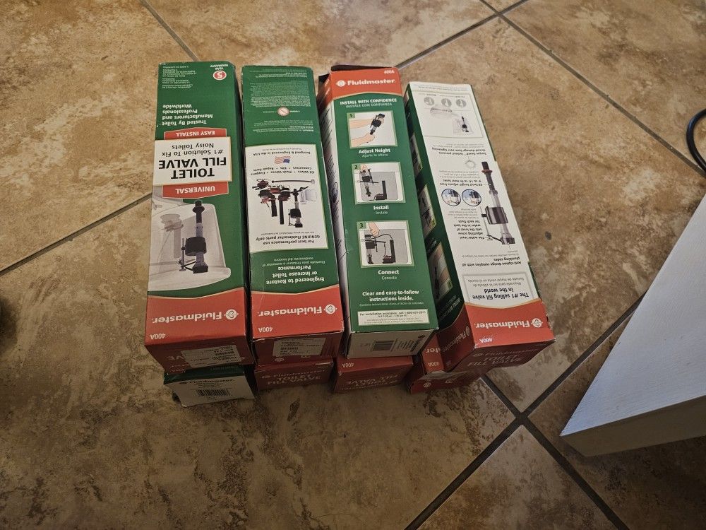Bundle of 8 toilet Fill valve fluid master.