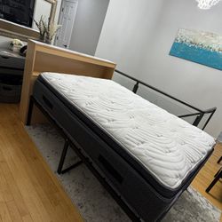 Full size Bed frame headboard and mattress