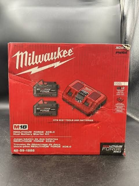 M18 18-Volt Lithium-Ion REDLITHIUM FORGE Starter Kit with Two XC 8.0 Ah Battery and Dual Bay Rapid Charger