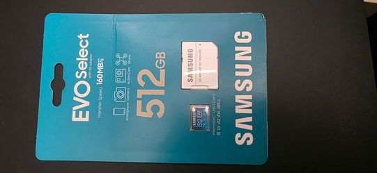 512gb samsung evo select SD card. Brand new in box unopened