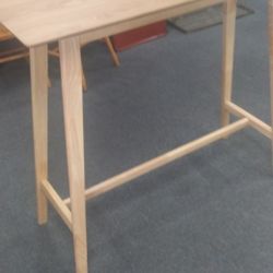 CHRIS KNIGHT WOOD BAR TABLE W/ NATURAL OAK FINISH