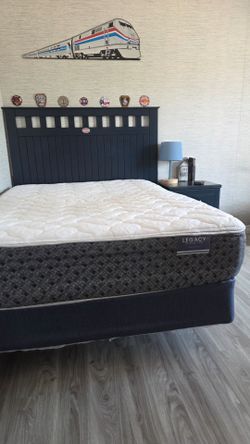 Full size 11 inch Matress, Box Spring and Rails