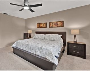 King size Bed platform and 1 night stand