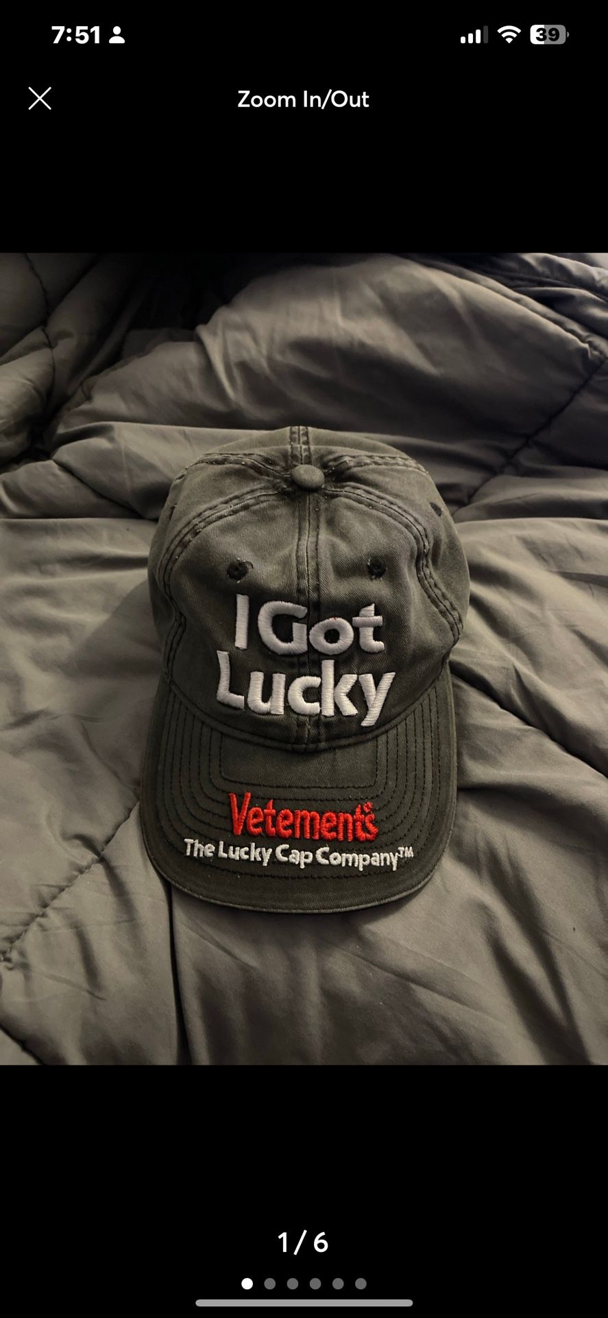 VETEMENTS I Got Lucky Hat