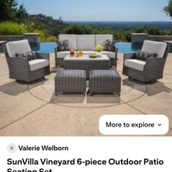 SunVilla 6-piece Outdoor Patio Deep Seating Set $2,000