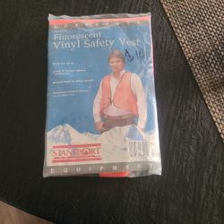 Fluorescent vinyl safety vest.