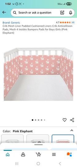 Pink Crib Rail Cover