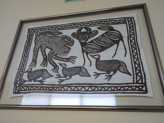 Large Vintage Korhogo Mud Cloth African Africa Senufo Tribe Picture Art Textile 54inx39in Siena Senefo Sene Senoufo Syenambele Tribal Primitive 020