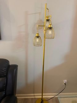 Set of 2 Gold Floor Lamps – Great Condition