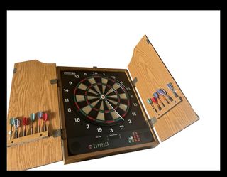 Antique Sportcraft Dart Board And Cabinet