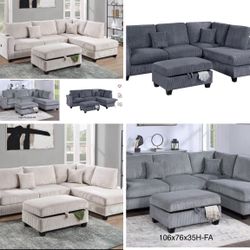 Sectional With Ottoman Set 