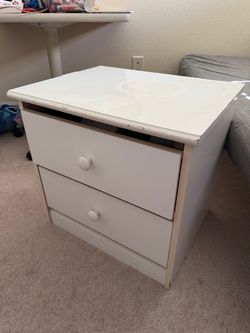 White 2-Drawer Nightstand
