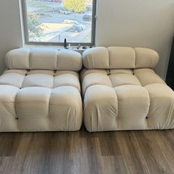 Alessi Modular Sectional Sofa Two Seater Loveseat (Cream)