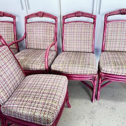 Pink Bamboo Dining Chair Set Of 6