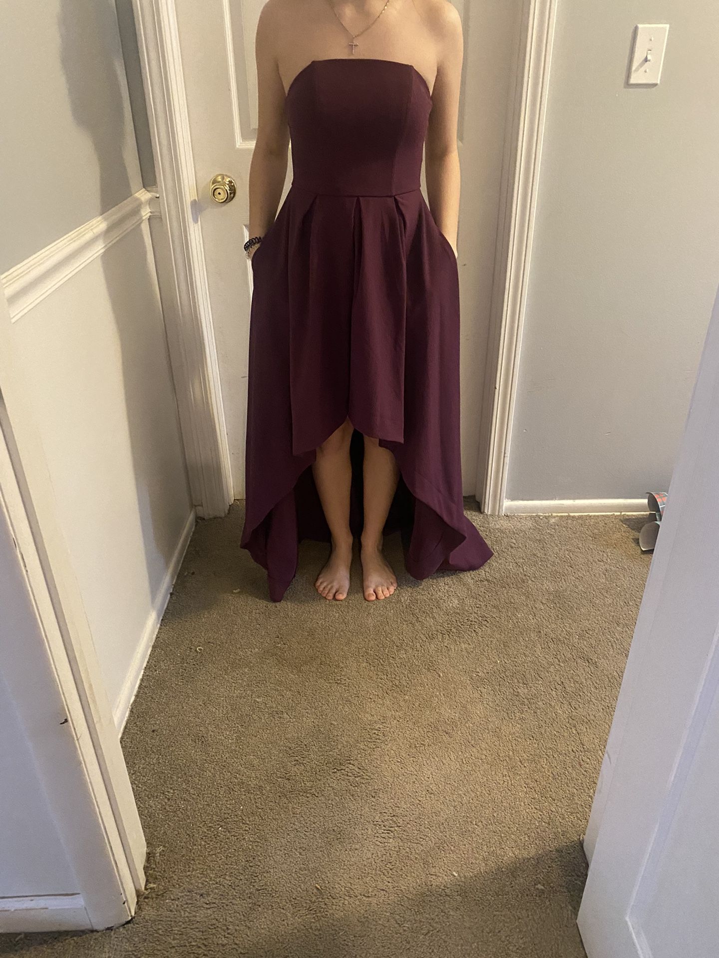 Purple Strapless Dress Size 1