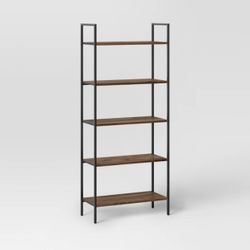 72 inch Loring 5 Shelf Ladder Bookshelf - Walnut