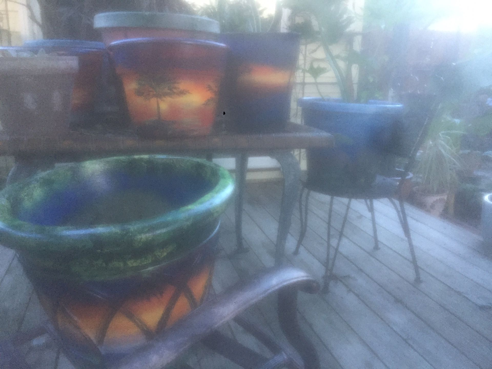 Custom painted flower pots plants available as well