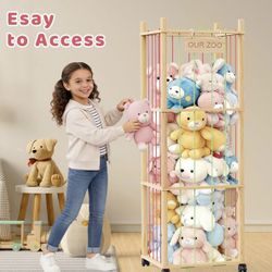 Stuffed Animal Storage & Organizer - Wooden Stuffed Animal Holder - 