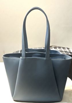 KAAI Pyramid Leather Work Tote – Misty Blue