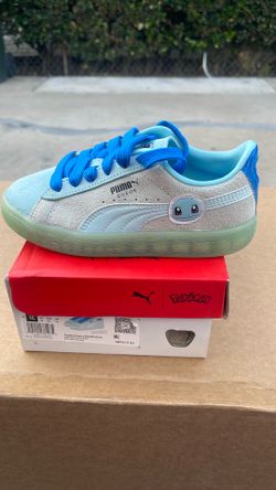 Puma x Pokemon collaboration kids Suede Sqirtle shoes