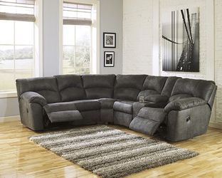 Brand new grey sectional Reclining! Sofa couch and Loveseat set mattress and Boxspring Specials Here