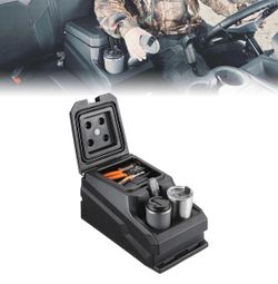 KEMIMOTO UTV Center Seat Armrest Storage Box w/Cup Holders