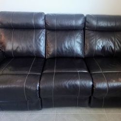 2 Leather Reclining Sofas
