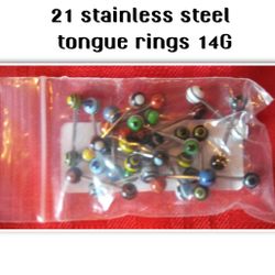 21 tongue rings