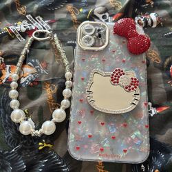 Hello kitty phone case with chain