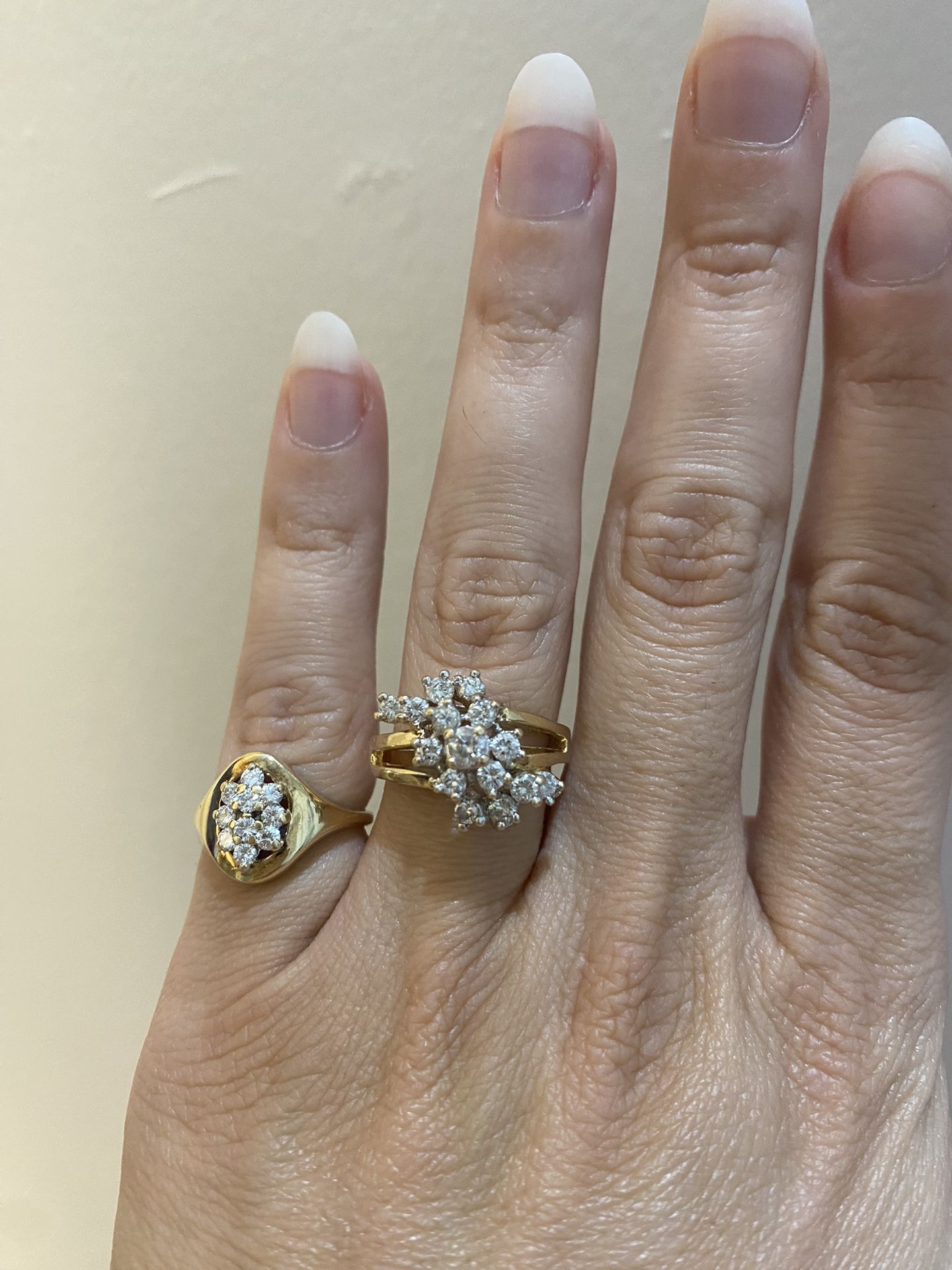 Natural Diamond Rings both are 14k Gold
