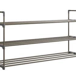 Shoe Rack with 3 Shelves-Three Tiers for 18 Pairs