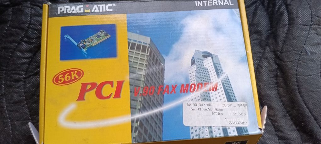 Pragmatic 56K PCI v.92 Fax Modem Internal WiFi Internet PC Part NEW NIB Sealed