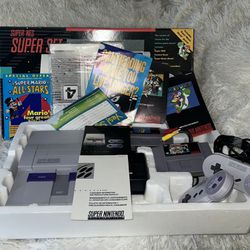 Super Nintendo SNES Console Super Mario All Stars Box Bundle CIB