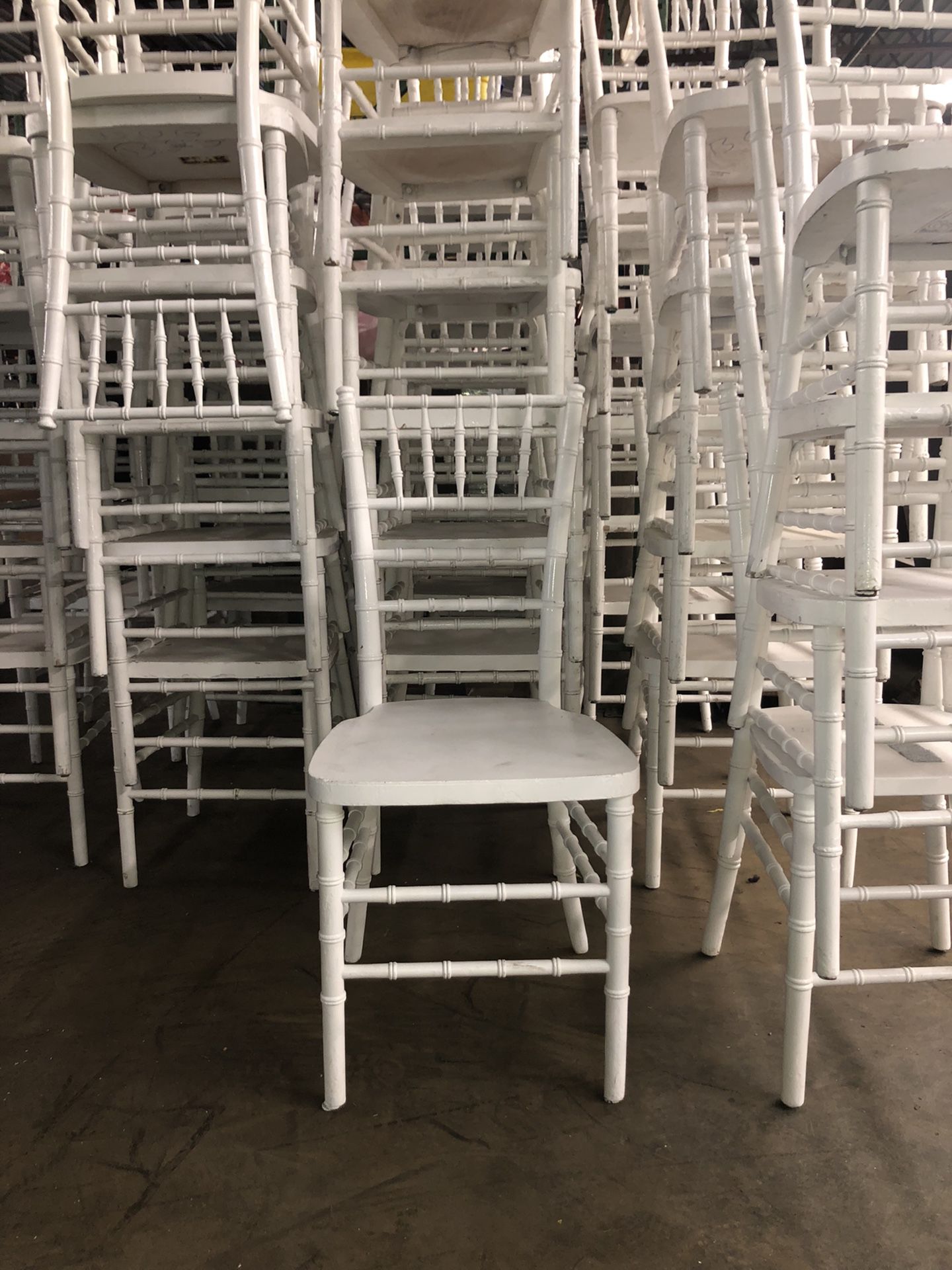 White Chiavari Wood Banquet Chairs 