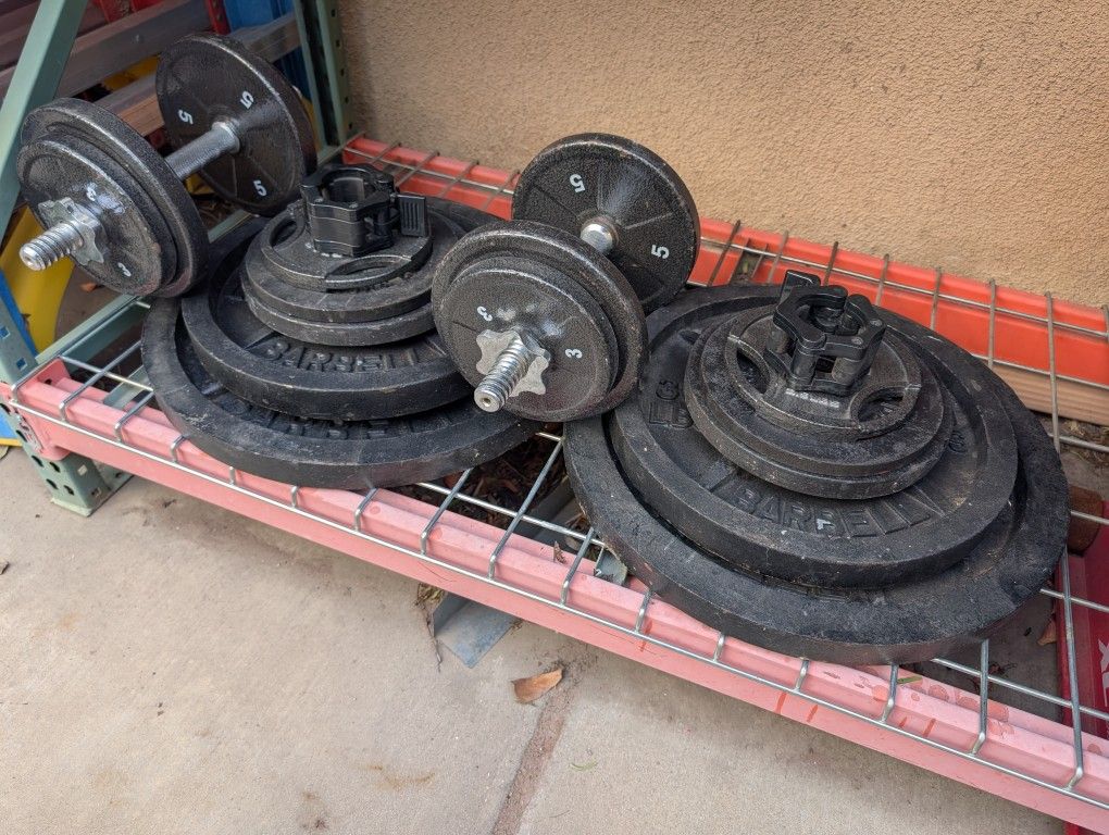 Olympic Weight Plates and Dumbbells